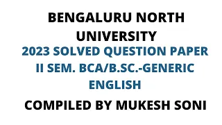 2023 Exam Solved QP-2nd Sem. BCA/B.Sc.-Generic English-BNU