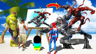 GTA 5 | GTA5 BUT WHATEVER GOD VENOM HULK, SHINCHAN, FRANKLIN & IRON MAN DRAWS COMES TO REAL LIFE