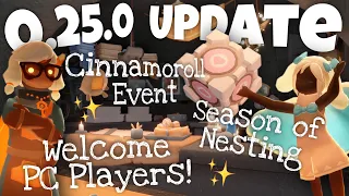 Update 0.25.0 is HERE  Cinnamoroll Event + Prices, Unique Plushie Ability, Season of Nesting + MORE!