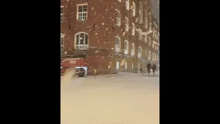 Snowfall in Tromsø, Norway