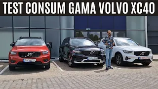 Test Consum cu gama Volvo XC40 - mild hybrid, plug-in hybrid, electric