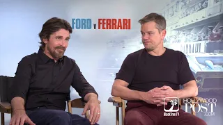 Christian Bale and Matt Damon talk about first cars and Ford V Ferrari