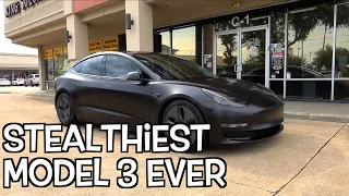 Tesla Model 3 ALL SATIN BLACK REVEAL | EVS Vlog