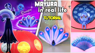 TUTORIAL Miraculous Ladybug characters | DIY Mayura's Hand Fan - peacock Miraculous and Duusu kwami