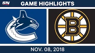 NHL Highlights | Canucks vs. Bruins – Nov. 8, 2018