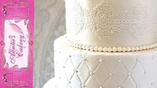 Quilted Lace Wedding Cake Updated Video: https://youtu.be/_fXuEw74_TM