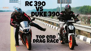 KTM RC 390 vs Duke 390 Drag Race | Top End