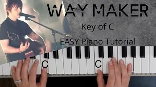 Way Maker -Sinach (Key of C)//EASY Piano Tutorial