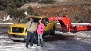 Titan XD from Nissan, Pro 4 X towing a gooseneck in the Rockies