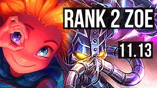 ZOE vs KASSADIN (MID) | Rank 2 Zoe, 7/1/6, 1100+ games, 1.7M mastery | KR Challenger | v11.13