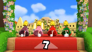 Mario Party 9 Step It Up - Peach Vs Daisy Vs Mario Vs Luigi (Everybody Wins)