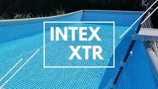 Intex Ultra Frame Pool 732 Aufbau Vorbereitung Befüllung