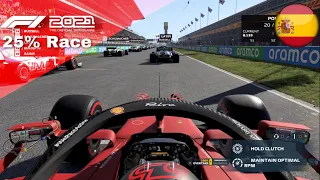 F1 2021 - Spain 25% Race w/ Sainz's Ferrari | PS5