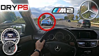 Mercedes-Benz W212 E 200 CDI - TOP SPEED DRIVE on GERMAN AUTOBAHN - POV