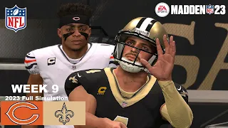 Madden 23 Bears vs Saints Full Simulation Week 9 2023 (Madden 24 Updated Rosters) PS5 4k Game Play