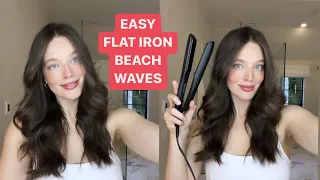 My Easy Everyday Beach Waves With A Flatiron + Model Hair Hacks | Fall Hair Routine | Emily DiDonato