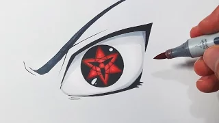 How To Draw Sasuke's Eternal Mangekyou Sharingan - Step By Step Tutorial