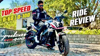 New Pulsar NS 400 : Top Speed | 0 To 60 | 0 To 100 | 1st To 6th All Gears Top Speed | Ride Review