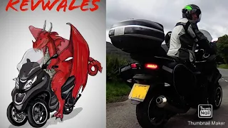 Piaggio MP3 500 , Snowdonia camping trip , scooter touring