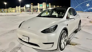 Supercharging a Tesla Model Y in -25C Cold Canadian Winter