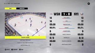 December 23, 2021 Washington vs. New York islanders NHL 22 GM Connected Hockey League