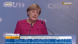 Wahlkampfabschluss von CDU/CSU: Reden u.a. von Angela Merkel und Joachim Herrmann am 22.09.2019