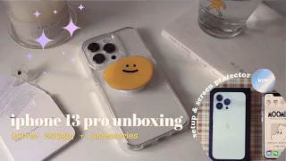 iphone 13 pro silver 256G aesthetic unboxing + accessories