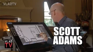 Scott Adams on Huge Dilbert Success, Shows How Dilbert is Drawn