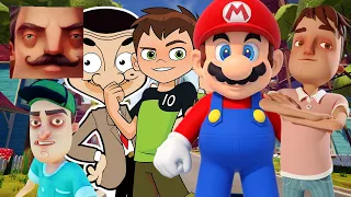 Hello Neighbor - New Secret Neighbor Mr Bean Aaron Ben 10 Mario History Gameplay Walkthrough