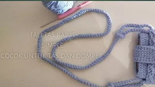 tutorial membuat tali tas rajut yang simple untuk pemula