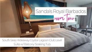 Sandals Royal Barbados | South Seas Hideaway Crystal Lagoon Club Level Suite w/ Balcony Soaking Tub