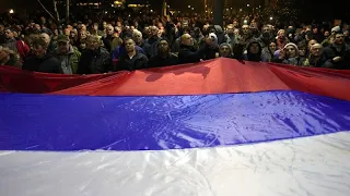 Serbian nationalists protest against Western plan to normalise ties with breakaway Kosovo