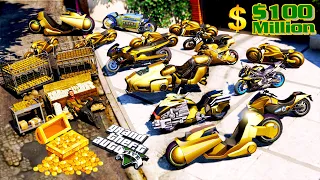 GTA 5 - Stealing Rare Golden Bikes with Franklin! (Real Life Cars #141)