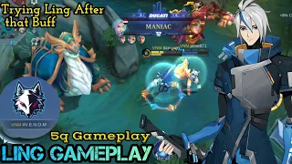 Trying Ling After the buff in mythic! in 5q match !🙃 and get maniac 🔥 Ling Gameplay #mlbb #ling