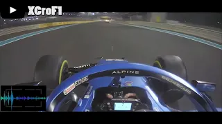 Fernando Alonso being a Max Verstappen FAN during a Safety Car in Abu Dhabi GP 2021