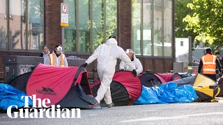 Police dismantle tent city in Dublin