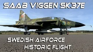 4K UHD Saab Viggen SK37E Swedish Air Force Historic Flight