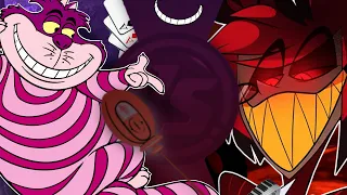 Cheshire Cat vs Alastor! (Alice in Wonderland vs Hazbin Hotel) 30 Sec Attack, S3, Sprite Battle