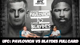 UFC Fight Night: Sergei Pavlovich vs Curtis Blaydes | Full Card | Predictions | Breakdowns | Bets