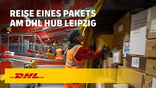 Reise eines Pakets am DHL Hub Leipzig