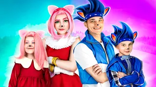 Sonic the Hedgehog Saves Amy Rose and Pikachu in Real Life!My Pokémon Adopted Mermaid
