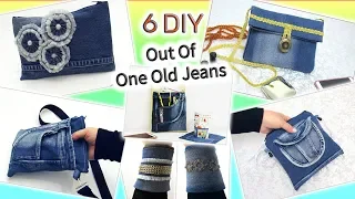 6 DIY Super Easy Projects Out Of One Pair Old Jeans - Recycle From Old Denim - Old Jeans Crafts