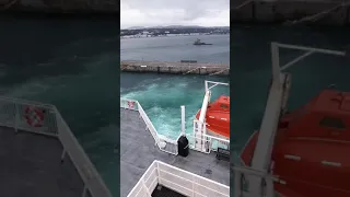 Aboard the Isle of Man Steam Packet ferry Ben My Chree arriving into the Port of Douglas