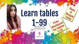Learn multiplication tables from 1 to 99 with easy trick. FREE WORKBOOK
