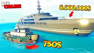 САМАЯ ДЕШЕВАЯ VS САМАЯ ДОРОГАЯ ЯХТА В GTA 5 ONLINE