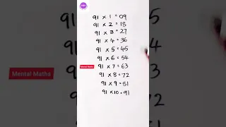 #shorts #ytshorts #multiplicationtable | 91 times table | Learn  multiplication table of 91
