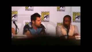 James Roday and Dule Hill being adorable at the Psych Panel at SDCC 2012