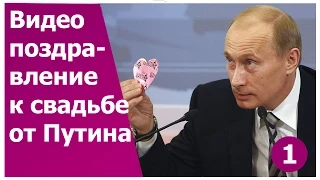 Прикольное видео поздравление  Путина на свадьбу 1. Оригинальный подарок