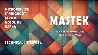 SELECTED? | MASTEK | Java microservice spring boot real time interview | Real time interview