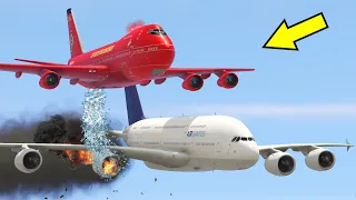 Firefighter Plane Put Out Fire In The Engine Of Another Airplane In GTA 5 (Supertanker Aircraft)